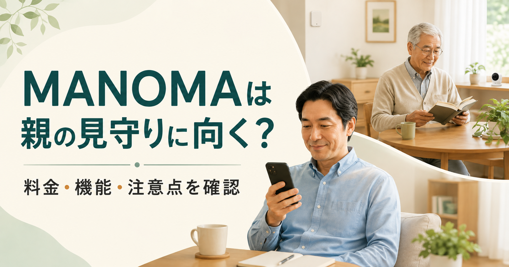 MANOMAが離れて暮らす親の見守りに向くか、料金・機能・注意点を確認する記事のアイキャッチ