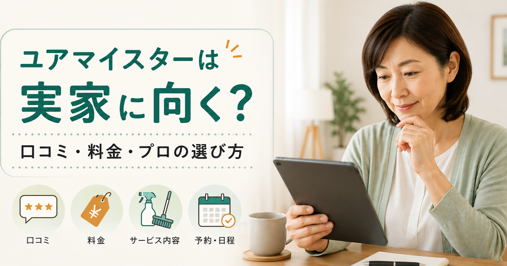 ユアマイスターで実家のハウスクリーニング業者を探す子世代