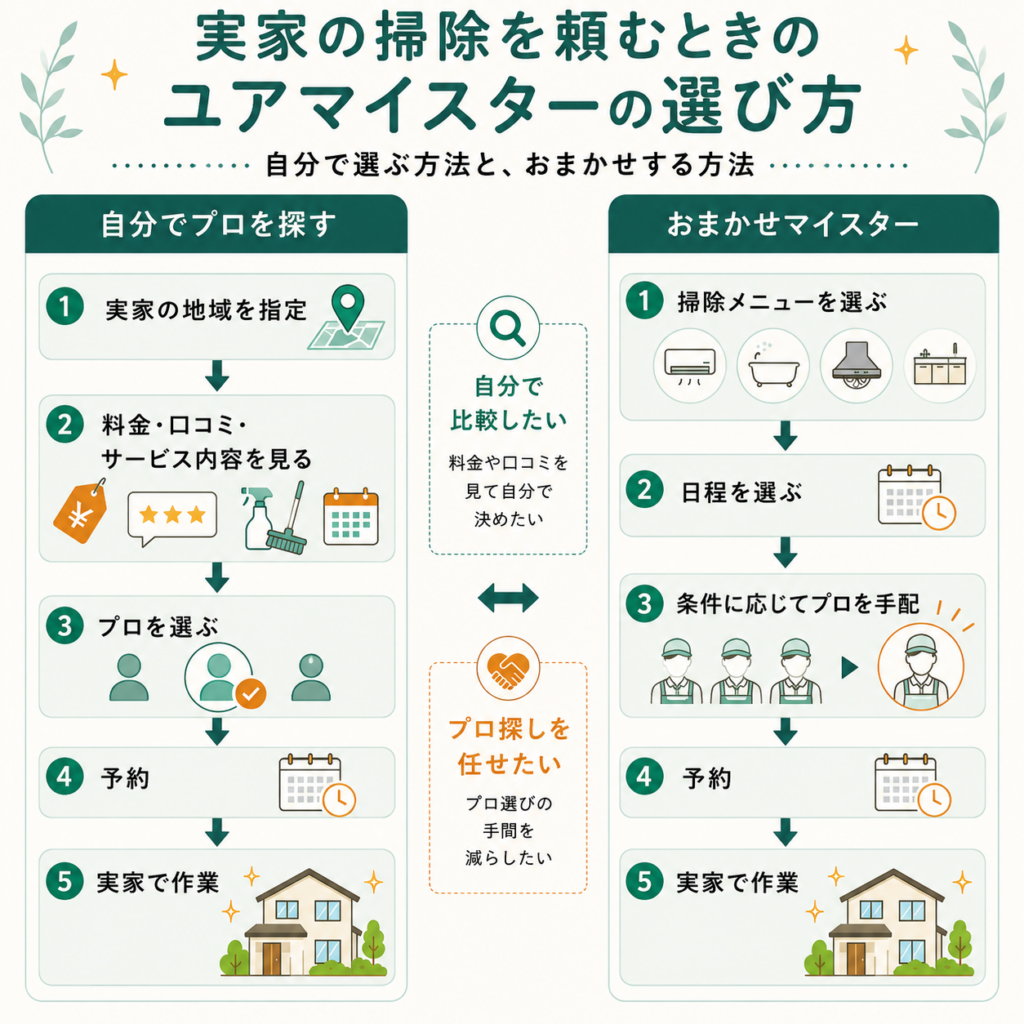 ユアマイスターで実家の掃除を頼むときのプロの選び方