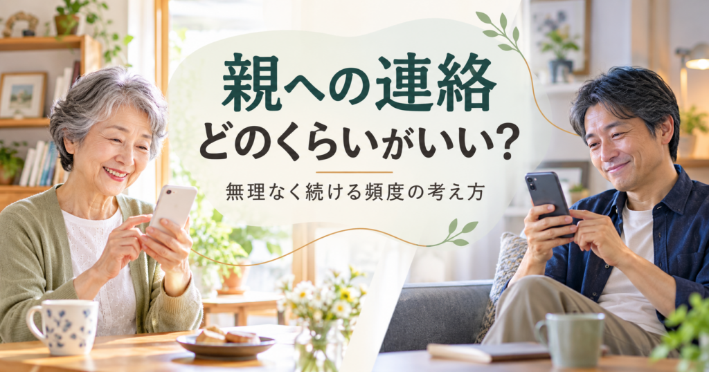 一人暮らしの親への連絡頻度を考える親子