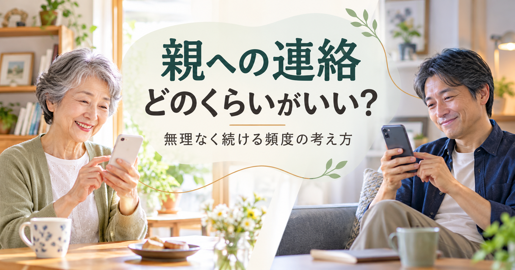 一人暮らしの親への連絡頻度を考える親子