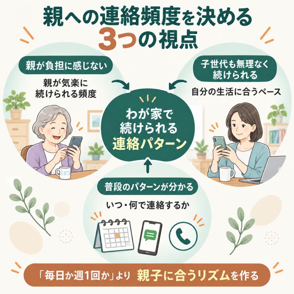 一人暮らしの親への連絡頻度を決める3つの視点